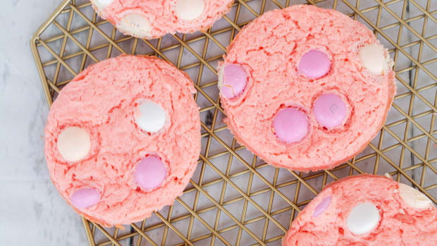 Cake Mix Cookies with Pudding Strawberry Cheesecake-5