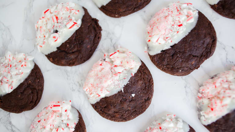 Holiday Chocolate Peppermint Cake Mix Cookies