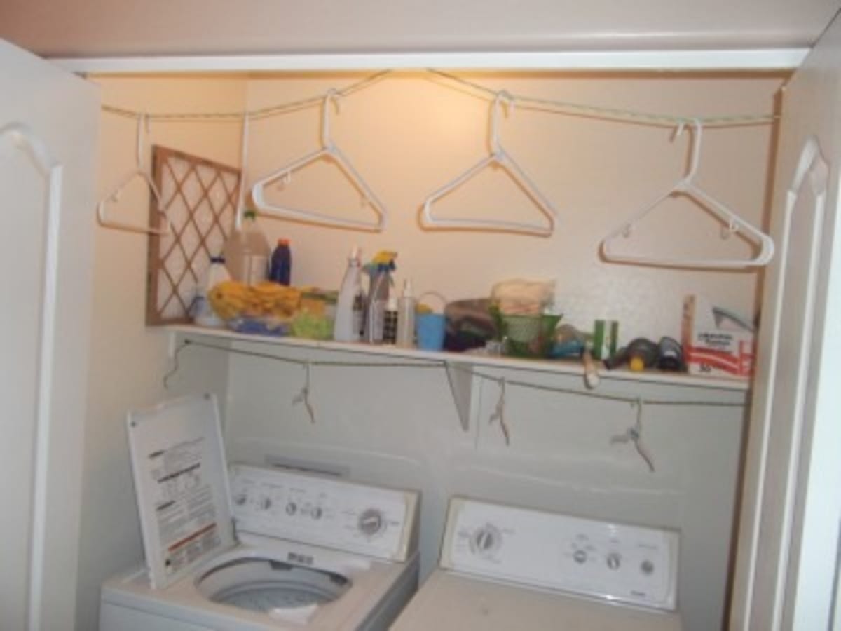 DIY Indoor Clothesline in Laundry Closet Today s Mama