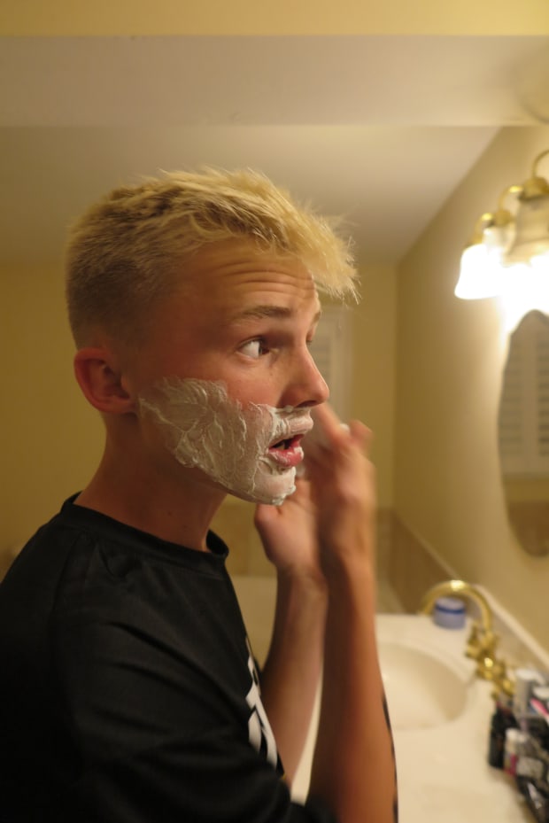 Shaving Teen