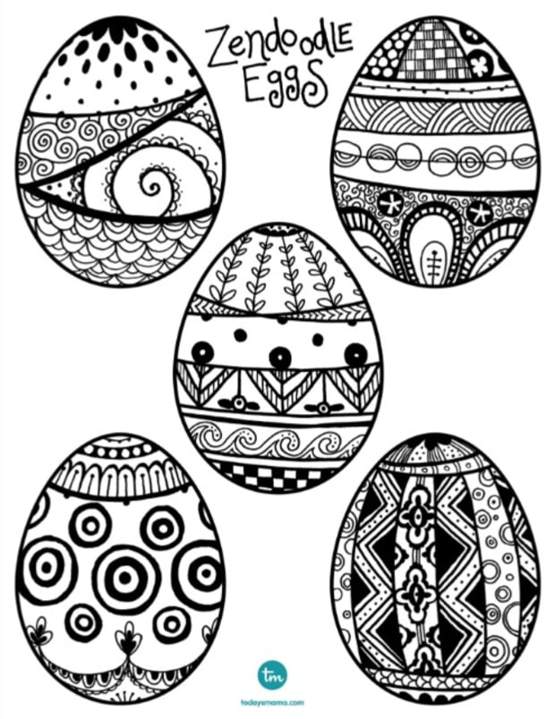 zendoodle easter egg coloring pages  today's mama