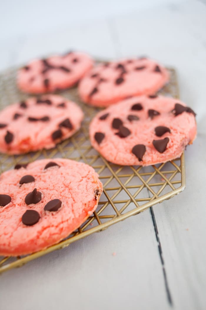 Strawberry Cheesecake Cake Mix Cookies with Pudding