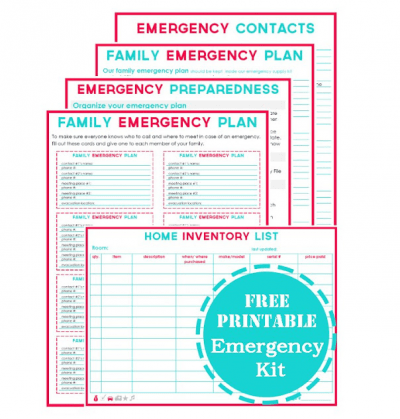 4 Printable Emergency Plan Templates - Today's Mama