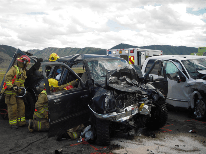 The creepiest thing about this picture is that my husband is in the back seat of the truck and the paramedic is stabilizing his neck.