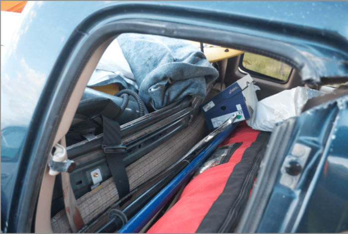 This is the backseat where my husand was sitting.
