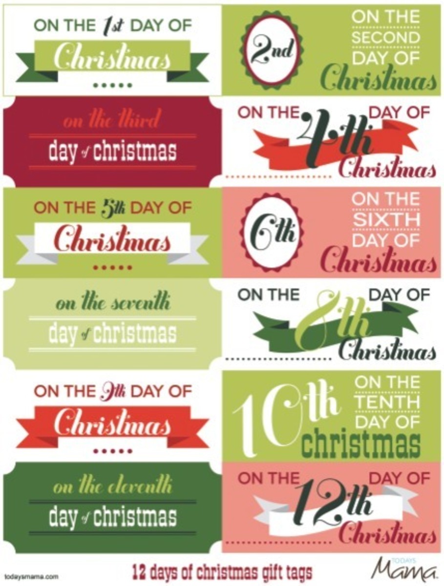 Printable 12 Days of Christmas Tags - Today's Mama