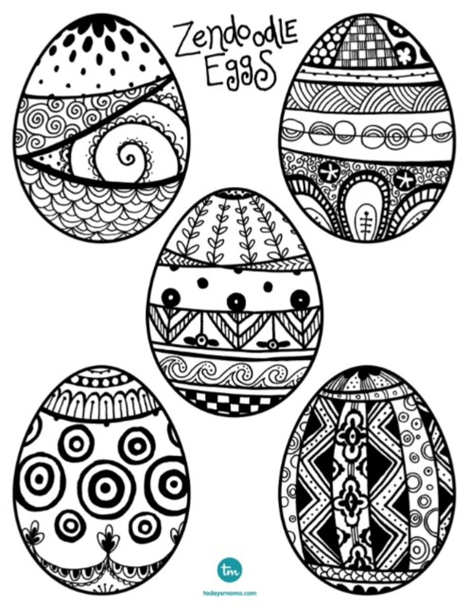 Zendoodle Easter Egg Coloring Page on TodaysMama.com