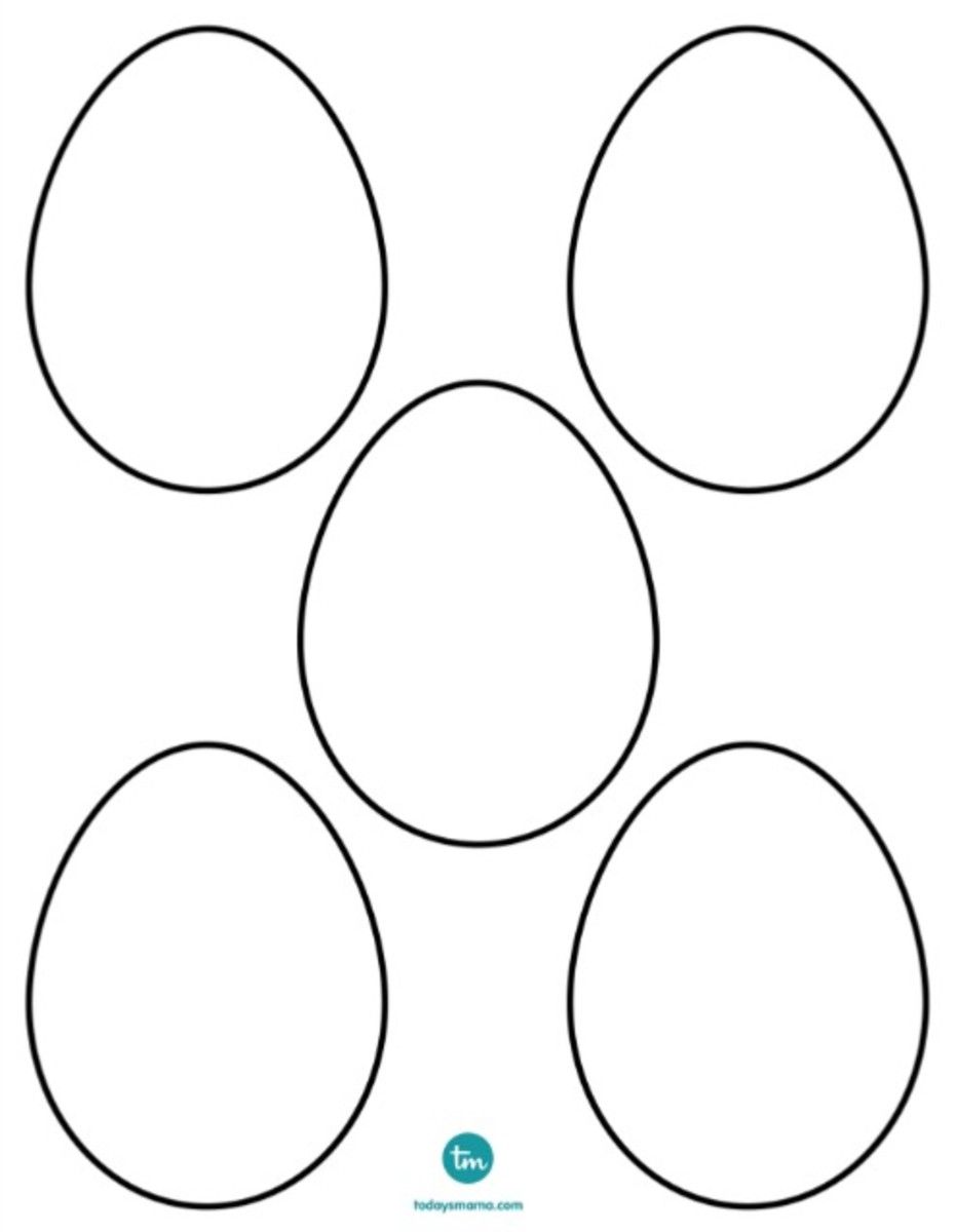 Zendoodle Blank Easter Egg Coloring Page