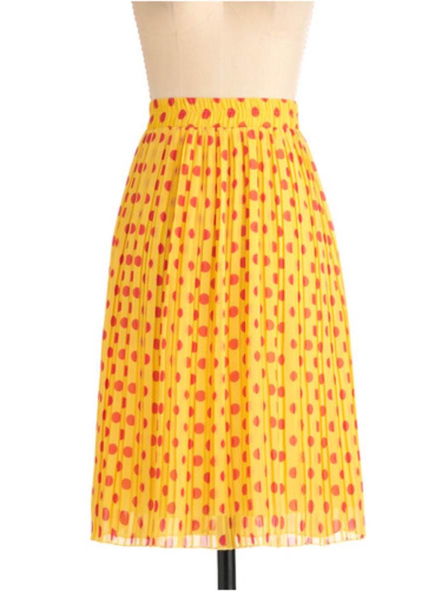 yellow polka dot skirt