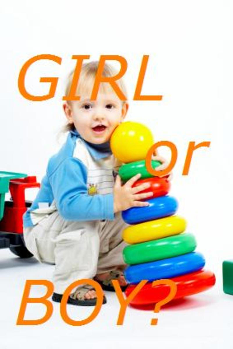 girl or boy with toy