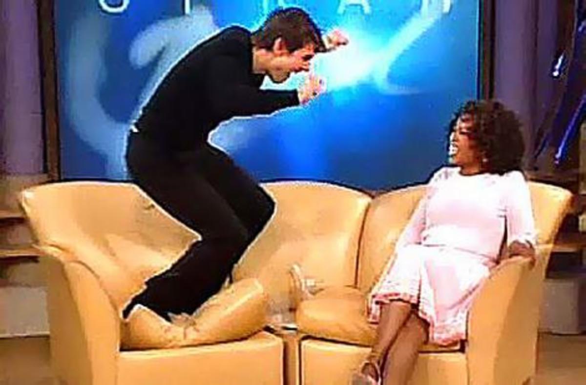 Tom Cruise jumping on the couch declaring his love, on the Oprah show.