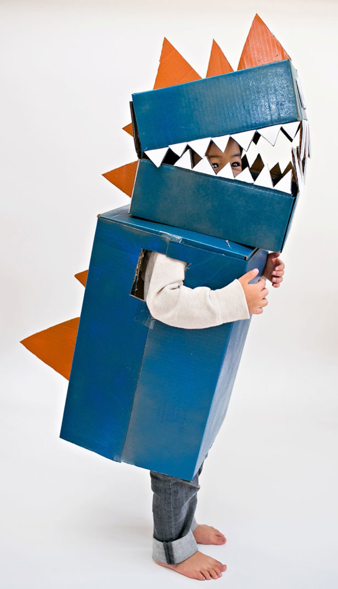 DIY Cardboard Dinosaur Costume