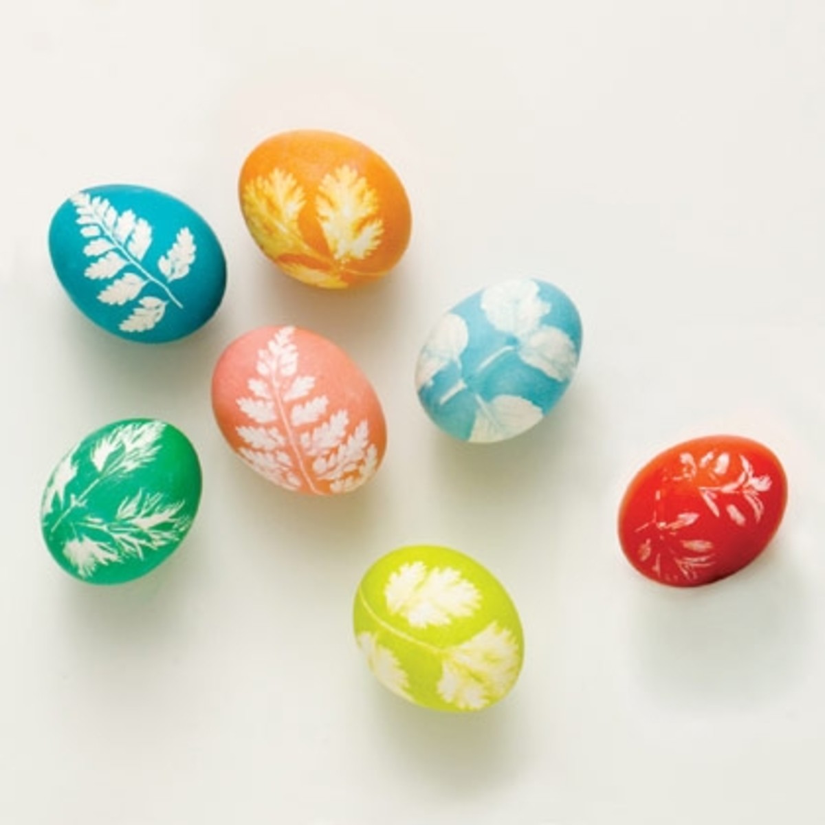 Leaf Print Easter Eggs