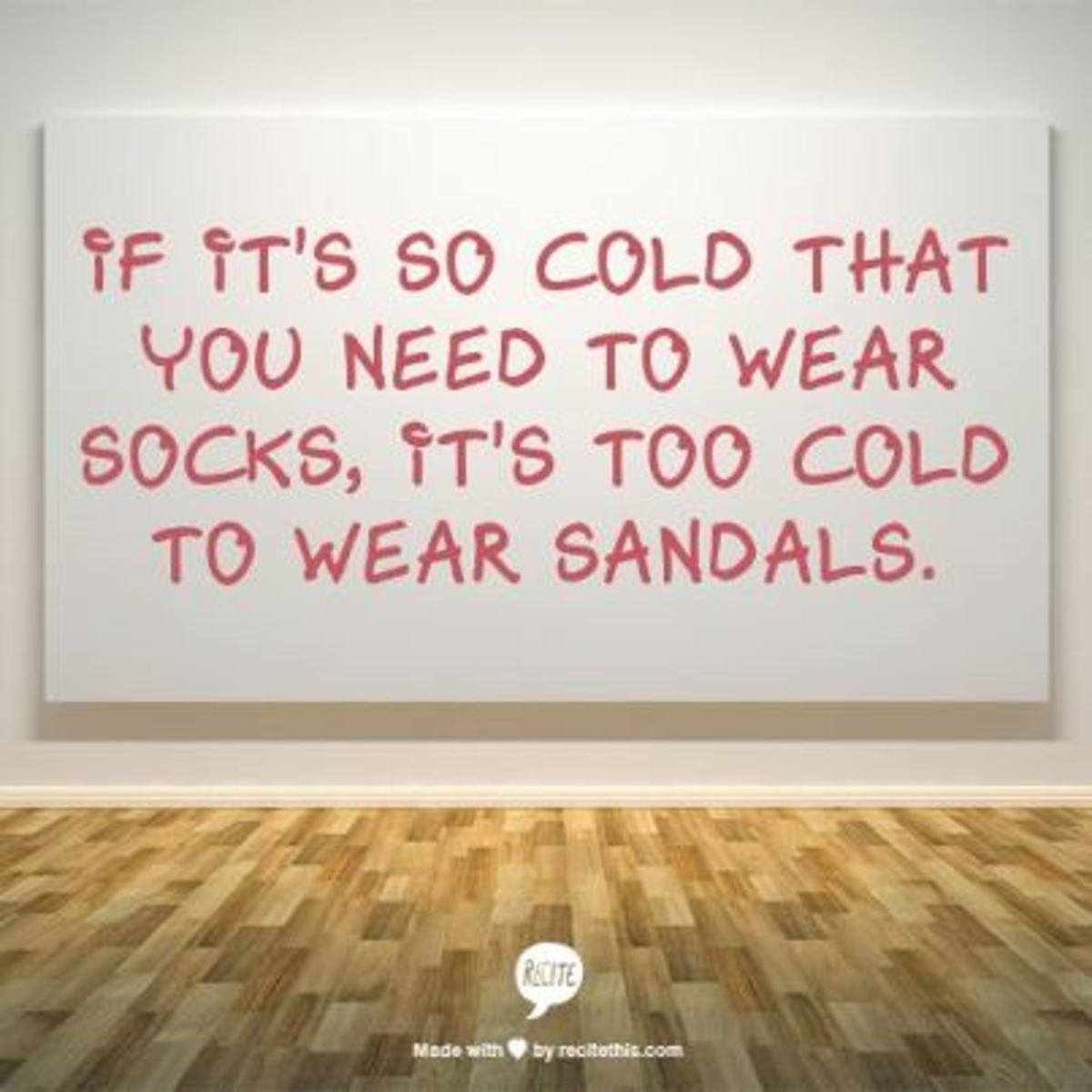 Socks and Sandals - No No