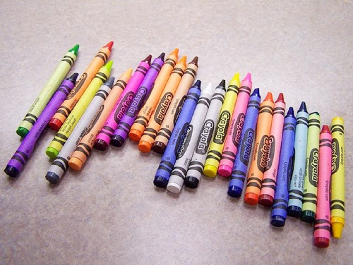 Crayons and back to school supplies