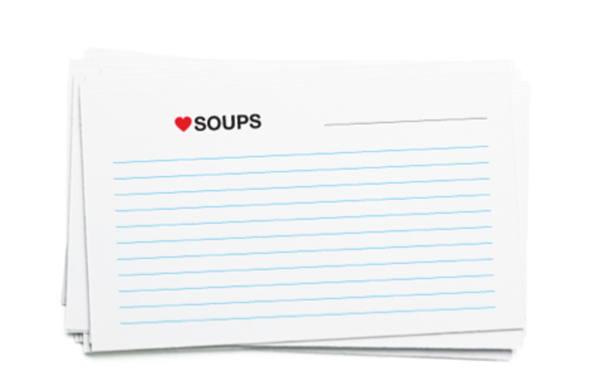 Recipe Card printable for soups