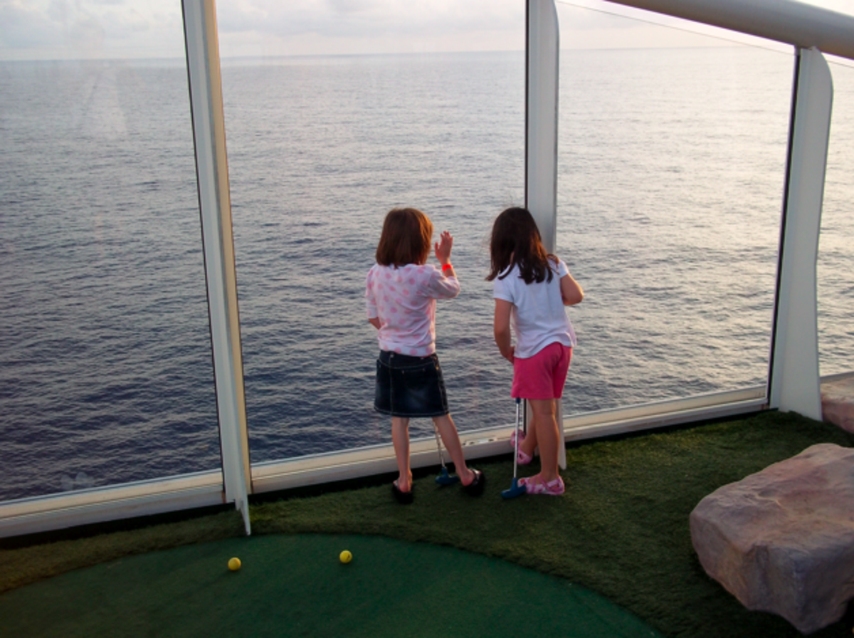 Minature golf course on top of the ship. So fun!