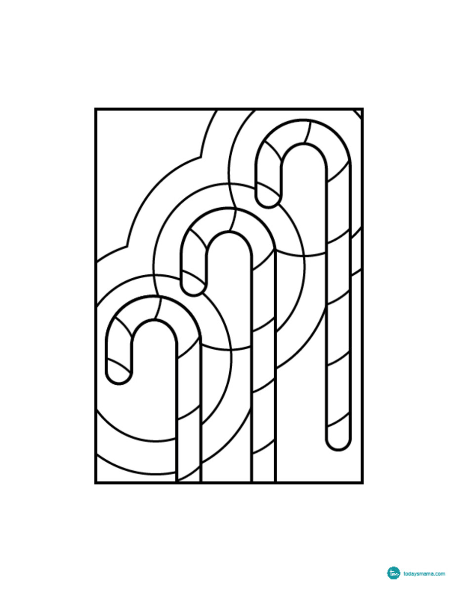 easy candy cane coloring page