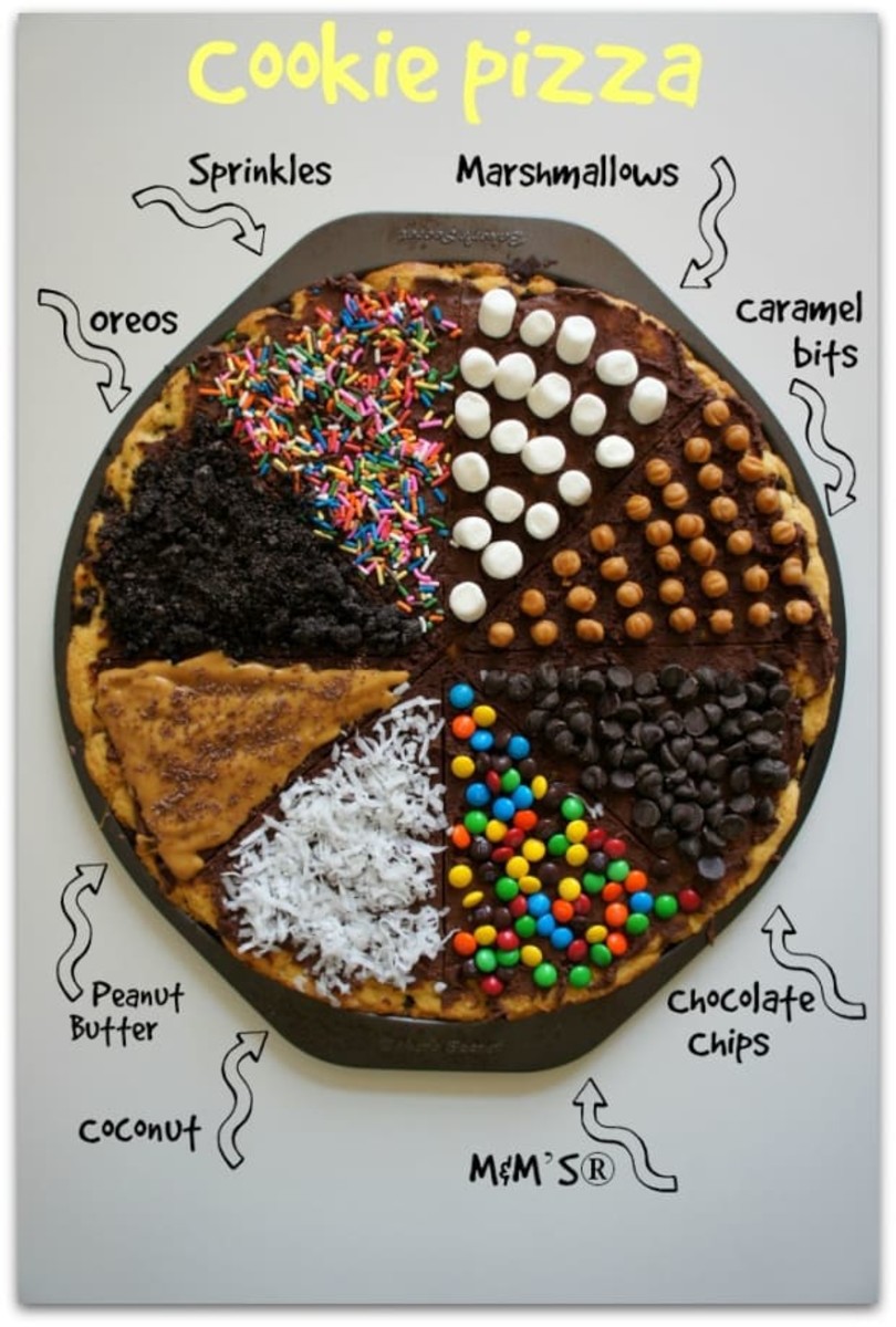 Chocolate Chip Cake Mix Cookie Pizza with Fun Toppings