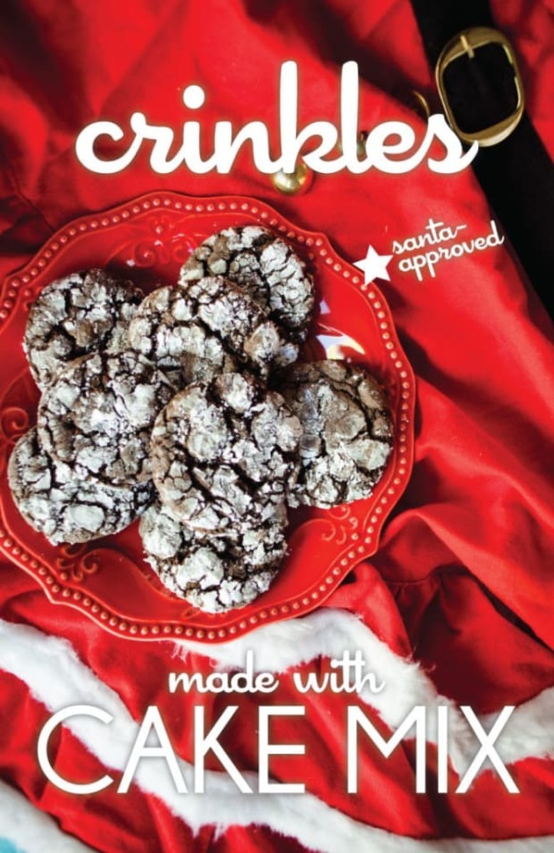 Chocolate Crinkle Cookies Made with Cake Mix
