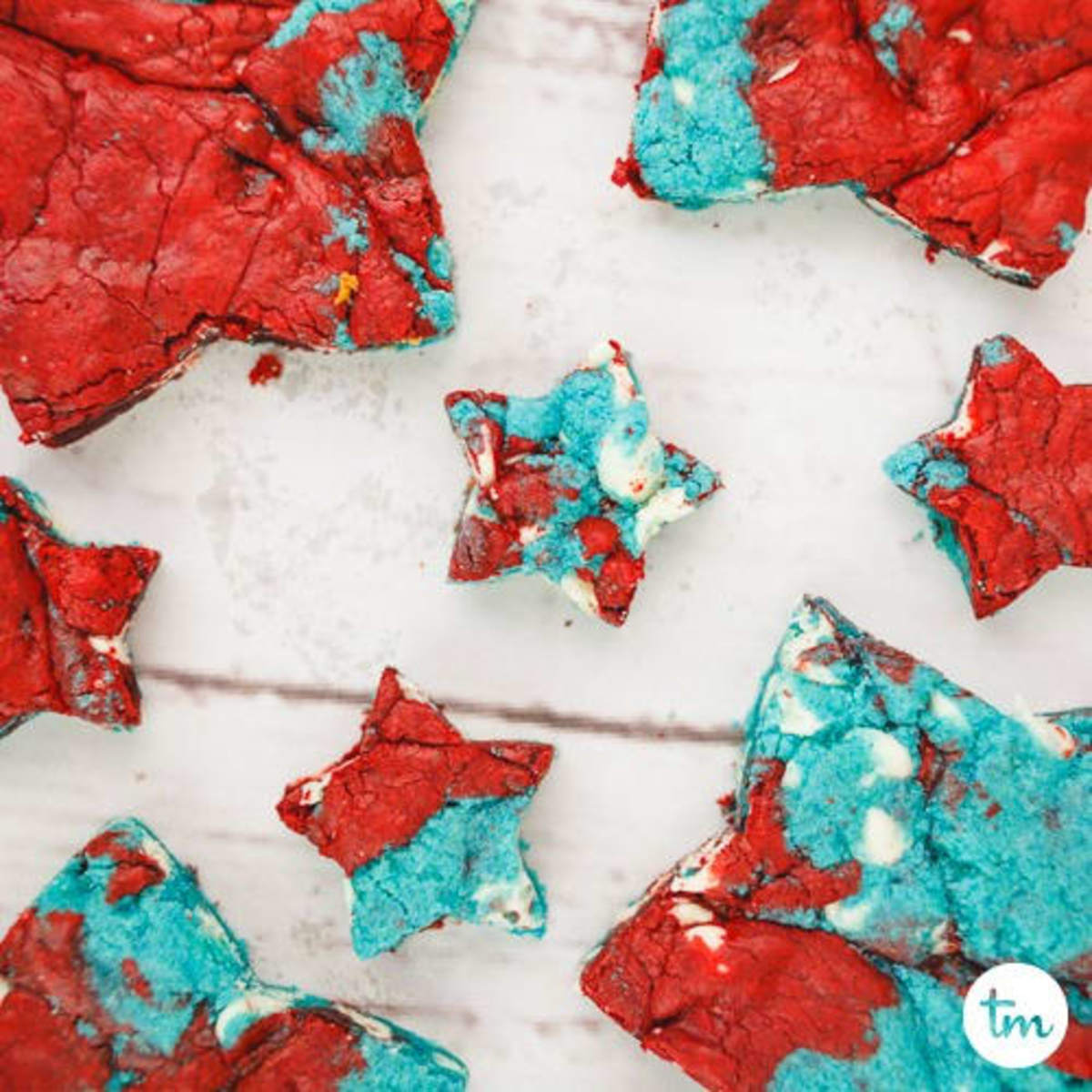 Red White and Blue Cake Mix Cookie Bars