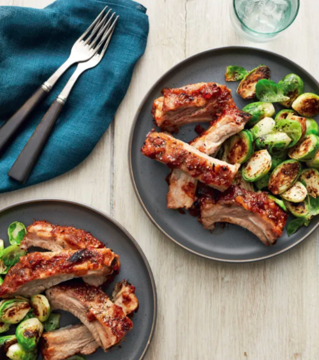 Whole 30 Recipe BBQ Ribs with Brussels Sprouts