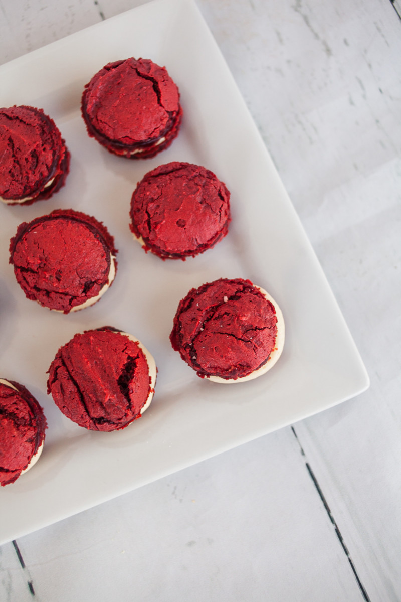 red velvet cake mix cookies with cream cheese frosting