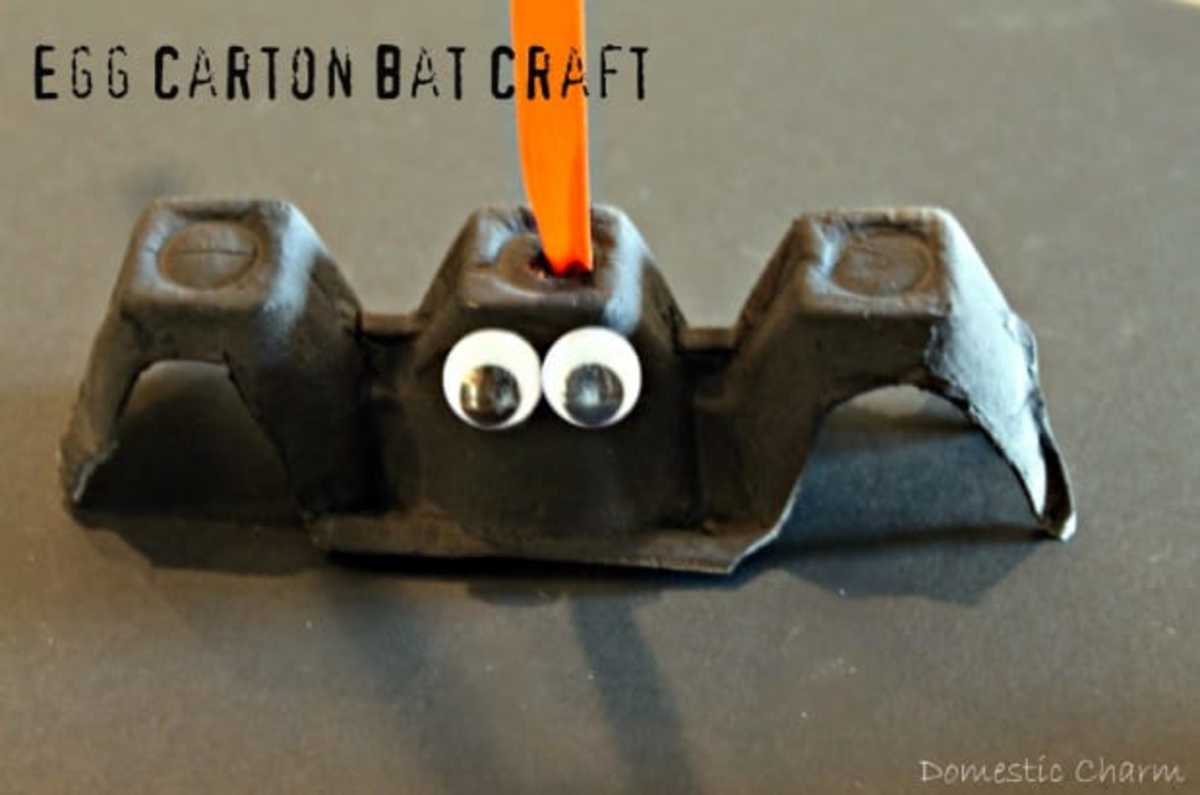 Halloween egg carton bat