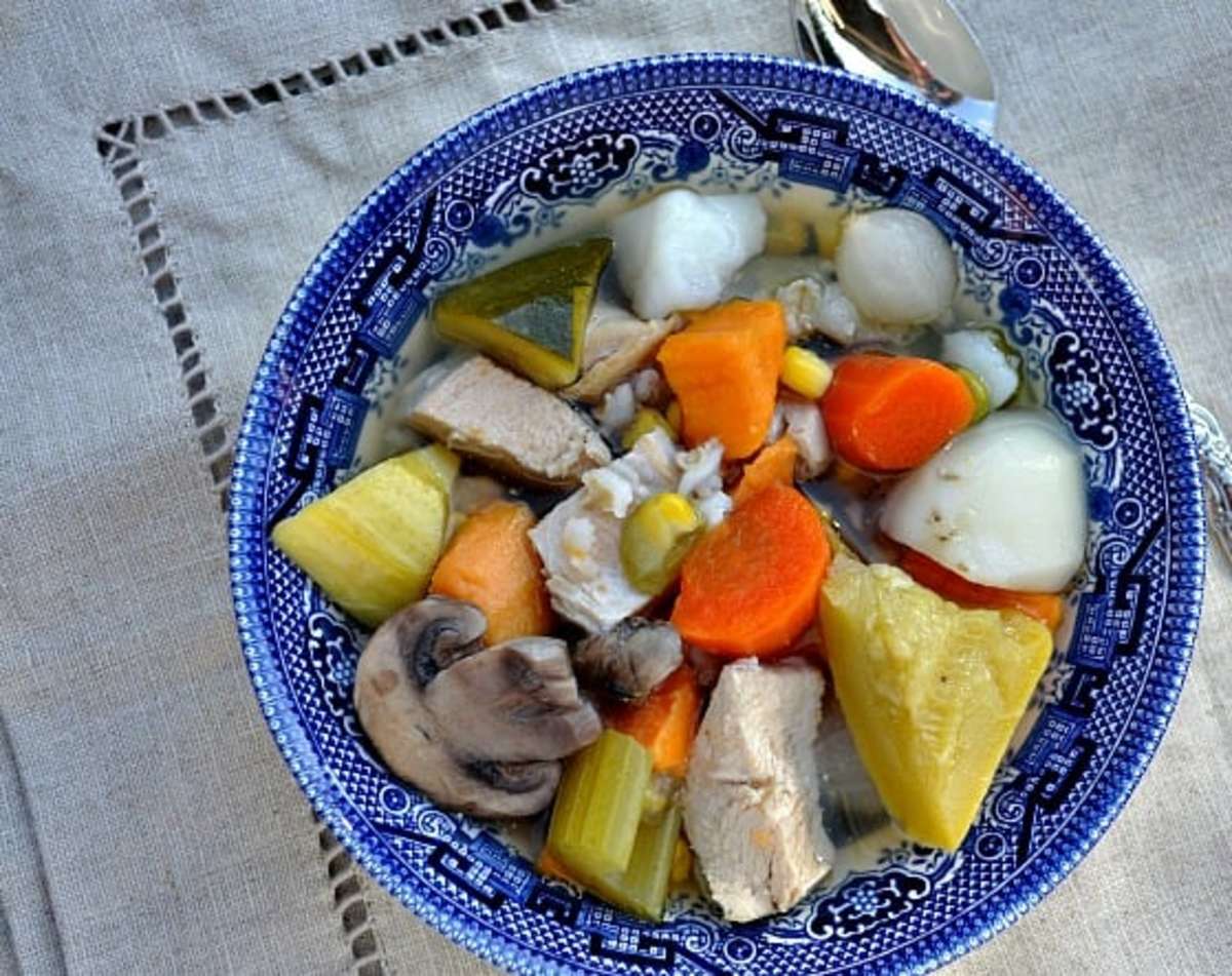 hearty vegetable soup with chicken