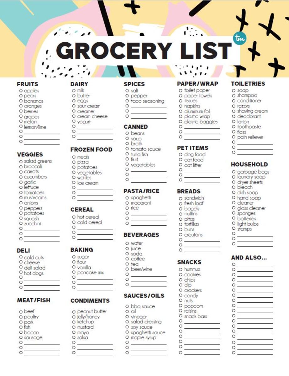 Printable Grocery List