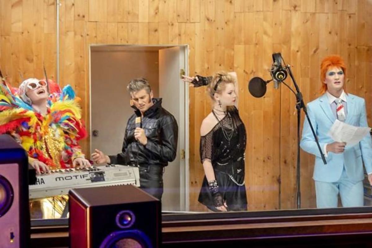 With a musical Halloween, the family featured some of music’s biggest icons with Harper posing as Madonna, Gideon as the famed Elton John, Burtka as Elvis and Harris as music legend David Bowie.